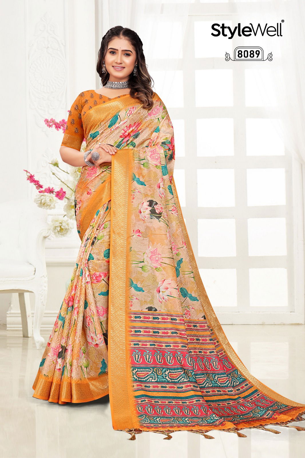 Aparna By Stylewell Jacquard Silk Digital Printed Sarees Wholesale Price In Surat
